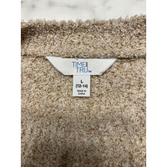 Time and Tru Women's Tan Super Soft Pullover Sweater Size L (12-14) NWOT - Picture 2 of 6